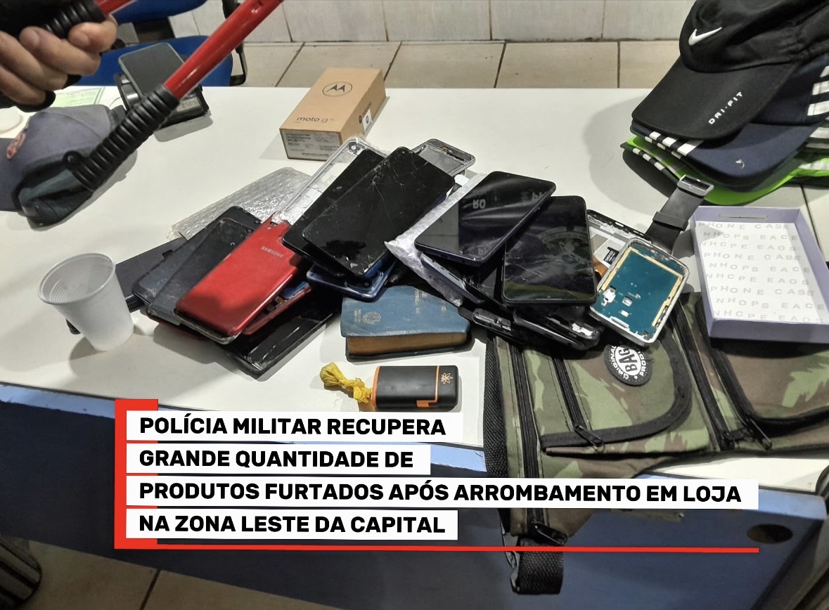 Guarnição do 5º BPM recupera produtos furtados e prende suspeito após arrombamento de estabelecimento comercial em Porto Velho