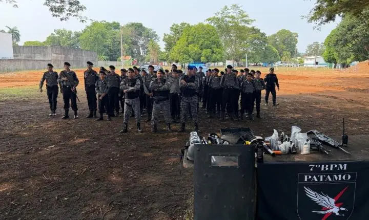 ARIQUEMES – PATAMO DO 7º BPM REALIZA VISITA EXPOSITIVA A ALUNOS DO PROJETO POLÍCIA MILITAR MIRIM