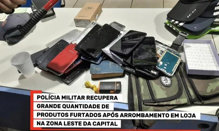Guarnição do 5º BPM recupera produtos furtados e prende suspeito após arrombamento de estabelecimento comercial em Porto Velho